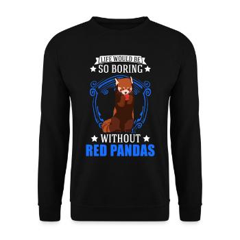 Red Panda Gift Cat Bear Red Panda - Unisex Sweatshirt - black - Front - Alina (178cm) & Michal (187cm)