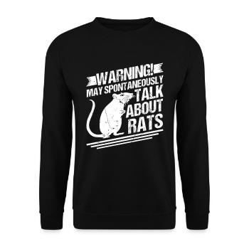 Avertissement Rat Rat Propriétaire Maison Trat - Sweat-shirt Unisexe - noir - Devant - Alina (178cm) & Michal (187cm)