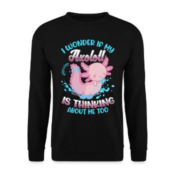Axolotl Queue Cadeau Amphibien Axolotl - Sweat-shirt Unisexe - noir - Devant - Alina (178cm) & Michal (187cm)