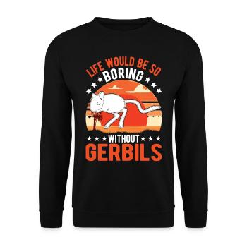 Gerbille Cadeau Rat de course mongol Gerbille - Sweat-shirt Unisexe - noir - Devant - Alina (178cm) & Michal (187cm)