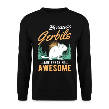 Parce que les gerbilles sont des gerbilles géniales - Sweat-shirt Unisexe - noir - Devant - Alina (178cm) & Michal (187cm)