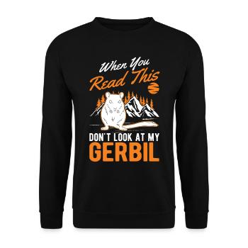 Gerbille Cadeau Rat de course mongol Gerbille - Sweat-shirt Unisexe - noir - Devant - Alina (178cm) & Michal (187cm)