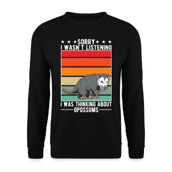 Opossum Cadeau Marsupial Opossum - Sweat-shirt Unisexe - noir - Devant - Alina (178cm) & Michal (187cm)