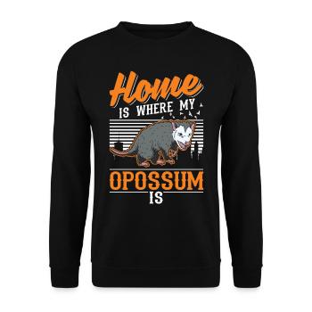 Zuhause ist wo mein Possum ist Beutelratte - Unisex Pullover - Schwarz - Vorne - Alina (178cm) & Michal (187cm)