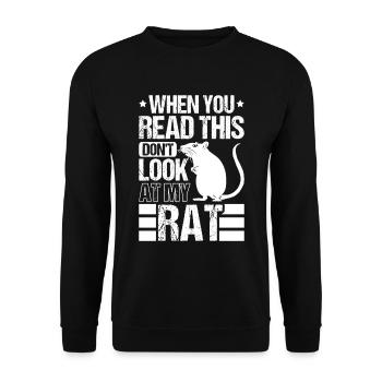 Rat Gift Rat domestique Rat Propriétaire - Sweat-shirt Unisexe - noir - Devant - Alina (178cm) & Michal (187cm)