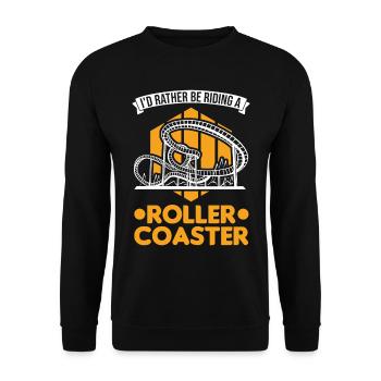 Achterbahn Achterbahnfahrt Vergnügungspark - Unisex Pullover - Schwarz - Vorne - Alina (178cm) & Michal (187cm)