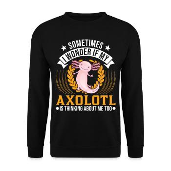 Axolotl Queue Cadeau Amphibien Axolotl - Sweat-shirt Unisexe - noir - Devant - Alina (178cm) & Michal (187cm)