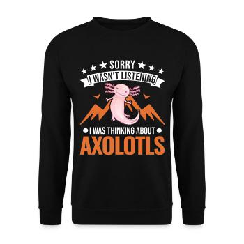 Axolotl Queue Cadeau Amphibien Axolotl - Sweat-shirt Unisexe - noir - Devant - Alina (178cm) & Michal (187cm)