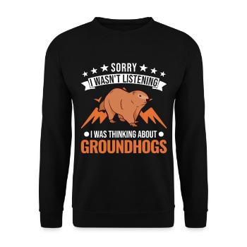 Marmot Groundhog Day Forest Marmot - Unisex Sweatshirt - black - Front - Alina (178cm) & Michal (187cm)