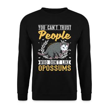 Opossum Cadeau Marsupial Opossum - Sweat-shirt Unisexe - noir - Devant - Alina (178cm) & Michal (187cm)