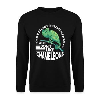 Chameleon Gift Chameleon - Unisex Sweatshirt - black - Front - Alina (178cm) & Michal (187cm)