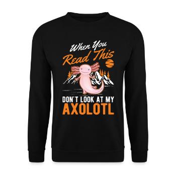 Axolotl Queue Cadeau Amphibien Axolotl - Sweat-shirt Unisexe - noir - Devant - Alina (178cm) & Michal (187cm)