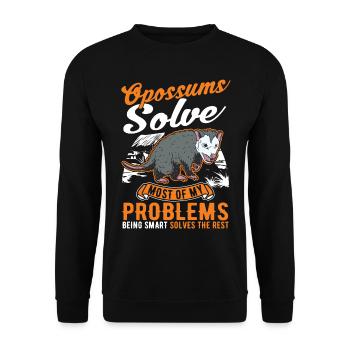 Opossum Cadeau Marsupial Opossum - Sweat-shirt Unisexe - noir - Devant - Alina (178cm) & Michal (187cm)