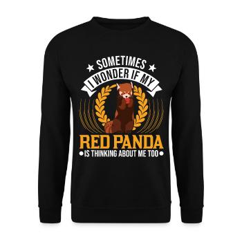 Red Panda Cadeau Chat Ours Panda Rouge - Sweat-shirt Unisexe - noir - Devant - Alina (178cm) & Michal (187cm)