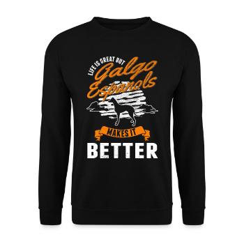 Galgo Espanol Spanish Greyhound Galgo - Unisex Sweatshirt - black - Front - Alina (178cm) & Michal (187cm)