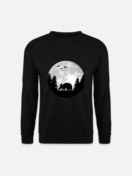 Erdferkel Mond - Unisex Pullover - Schwarz
