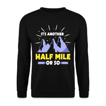 Es Ist Noch Eine Halbe Meile Oder So Wanderung - Unisex Pullover - Schwarz - Vorne - Alina (178cm) & Michal (187cm)