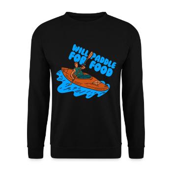 Paddling for Food Kayak Hobby Kayaking - Unisex Sweatshirt - black - Front - Alina (178cm) & Michal (187cm)