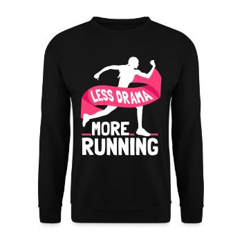 Weniger Drama Mehr Laufen Joggen Läufer Jogger - Unisex Pullover - Schwarz - Vorne - Alina (178cm) & Michal (187cm)