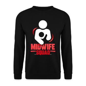 Hebammen Team Geburtshilfe Hebamme Beruf Sprüche - Unisex Pullover - Schwarz - Vorne - Alina (178cm) & Michal (187cm)