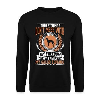 Galgo Espanol Spanish Greyhound Galgo - Unisex Sweatshirt - black - Front - Alina (178cm) & Michal (187cm)