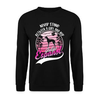 Galgo Espanol Girl Spanish Greyhound Galgo - Unisex Sweatshirt - black - Front - Alina (178cm) & Michal (187cm)
