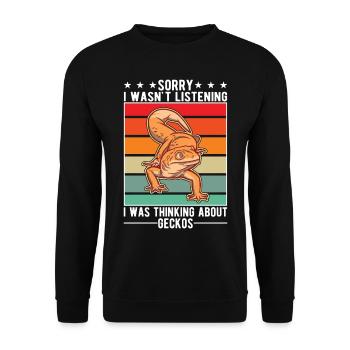 Gecko Cadeau Léopard Gecko - Sweat-shirt Unisexe - noir - Devant - Alina (178cm) & Michal (187cm)