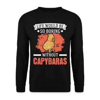 Capybara Gift Capibara capybara - Unisex Sweatshirt - black - Front - Alina (178cm) & Michal (187cm)