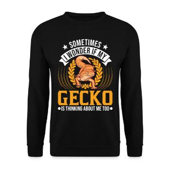 Gecko Cadeau Léopard Gecko - Sweat-shirt Unisexe - noir - Devant - Alina (178cm) & Michal (187cm)