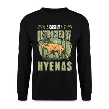 Facilement distrait par les hyènes Erdwolf Hyène - Sweat-shirt Unisexe - noir - Devant - Alina (178cm) & Michal (187cm)