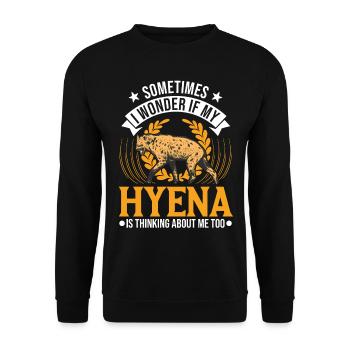 Hyäne Geschenk Erdwolf Hyena - Unisex Pullover - Schwarz - Vorne - Alina (178cm) & Michal (187cm)