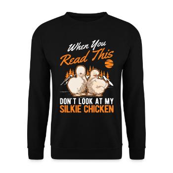 Silk Chicken Cadeau Silkie Chicken Silkie Chicken - Sweat-shirt Unisexe - noir - Devant - Alina (178cm) & Michal (187cm)