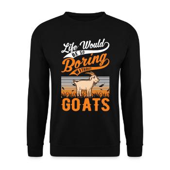 Goats Gift Goat Host Goat - Unisex Sweatshirt - black - Front - Alina (178cm) & Michal (187cm)
