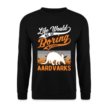 Aardvark Cadeau Aardvark - Sweat-shirt Unisexe - noir - Devant - Alina (178cm) & Michal (187cm)