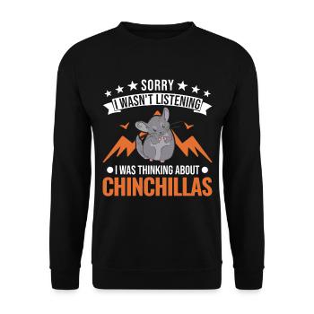 Chinchilla Gift Woolly Short-tailed Chinchilla - Unisex Sweatshirt - black - Front - Alina (178cm) & Michal (187cm)