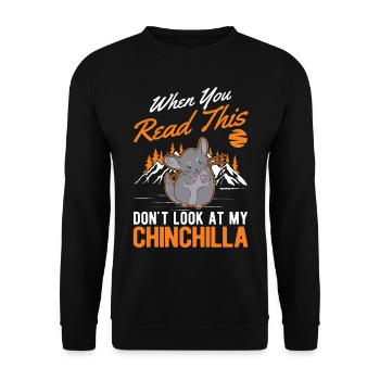 Chinchilla Gift Woolly Short-tailed Chinchilla - Unisex Sweatshirt - black - Front - Alina (178cm) & Michal (187cm)