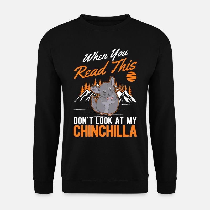 Chinchilla Geschenk Wollmaus Kurzschwanzchinchilla - Unisex Pullover - Schwarz