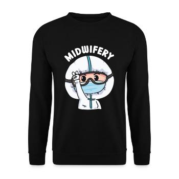 Midwifery Obstetrics Midwives Profession Midwife - Unisex Sweatshirt - black - Front - Alina (178cm) & Michal (187cm)