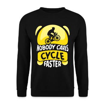 Niemand Kümmert Es Fahr Schneller Fahhrad Team - Unisex Pullover - Schwarz - Vorne - Alina (178cm) & Michal (187cm)