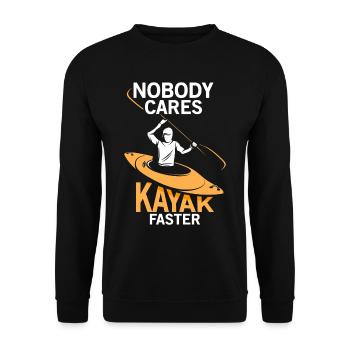 Personne ne se soucie kayak plus vite personne ne s’en soucie - Sweat-shirt Unisexe - noir - Devant - Alina (178cm) & Michal (187cm)