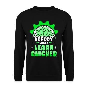 Niemand Interessiert Es Lern Schneller Nachhilfe - Unisex Pullover - Schwarz - Vorne - Alina (178cm) & Michal (187cm)