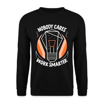 Niemand Interessiert Es Arbeite Klüger Motivation - Unisex Pullover - Schwarz - Vorne - Alina (178cm) & Michal (187cm)