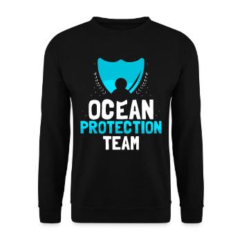 Team Marine Protection Ocean Protection Sea Lake - Unisex Sweatshirt - black - Front - Alina (178cm) & Michal (187cm)