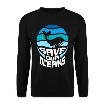 Save our oceans Sea Ocean Protection Lake - Unisex Sweatshirt - black - Front - Alina (178cm) & Michal (187cm)