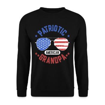 Grand-père patriotique américain Patriot US - Sweat-shirt Unisexe - noir - Devant - Alina (178cm) & Michal (187cm)