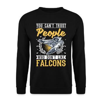 Falcon Gift Falcon Breeding Falcon Breeder Falconer - Unisex Sweatshirt - black - Front - Alina (178cm) & Michal (187cm)