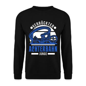 Verrückter Achterbahn Junge Achterbahnfahrt - Unisex Pullover - Schwarz - Vorne - Alina (178cm) & Michal (187cm)
