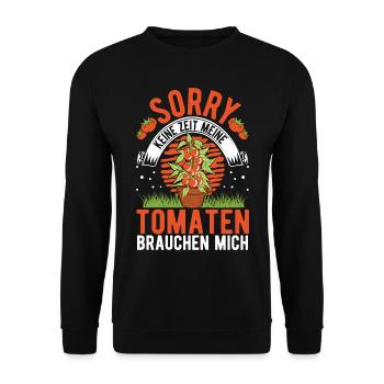 Tomaten Geschenk Tomatenzüchter Paradeiser - Unisex Pullover - Schwarz - Vorne - Alina (178cm) & Michal (187cm)