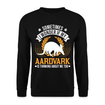Erdferkel Geschenk Aardvark - Unisex Pullover - Schwarz - Vorne - Alina (178cm) & Michal (187cm)