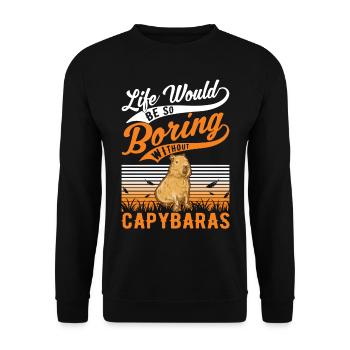 Capybara Gift Capibara capybara - Unisex Sweatshirt - black - Front - Alina (178cm) & Michal (187cm)